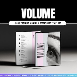 Volume Lash Training Manual,Russian,Hybrid,Handmade Fans, Editable,Certificate Template,Tutor,Student, Lash Class, Lash Guide, Learn, Teach