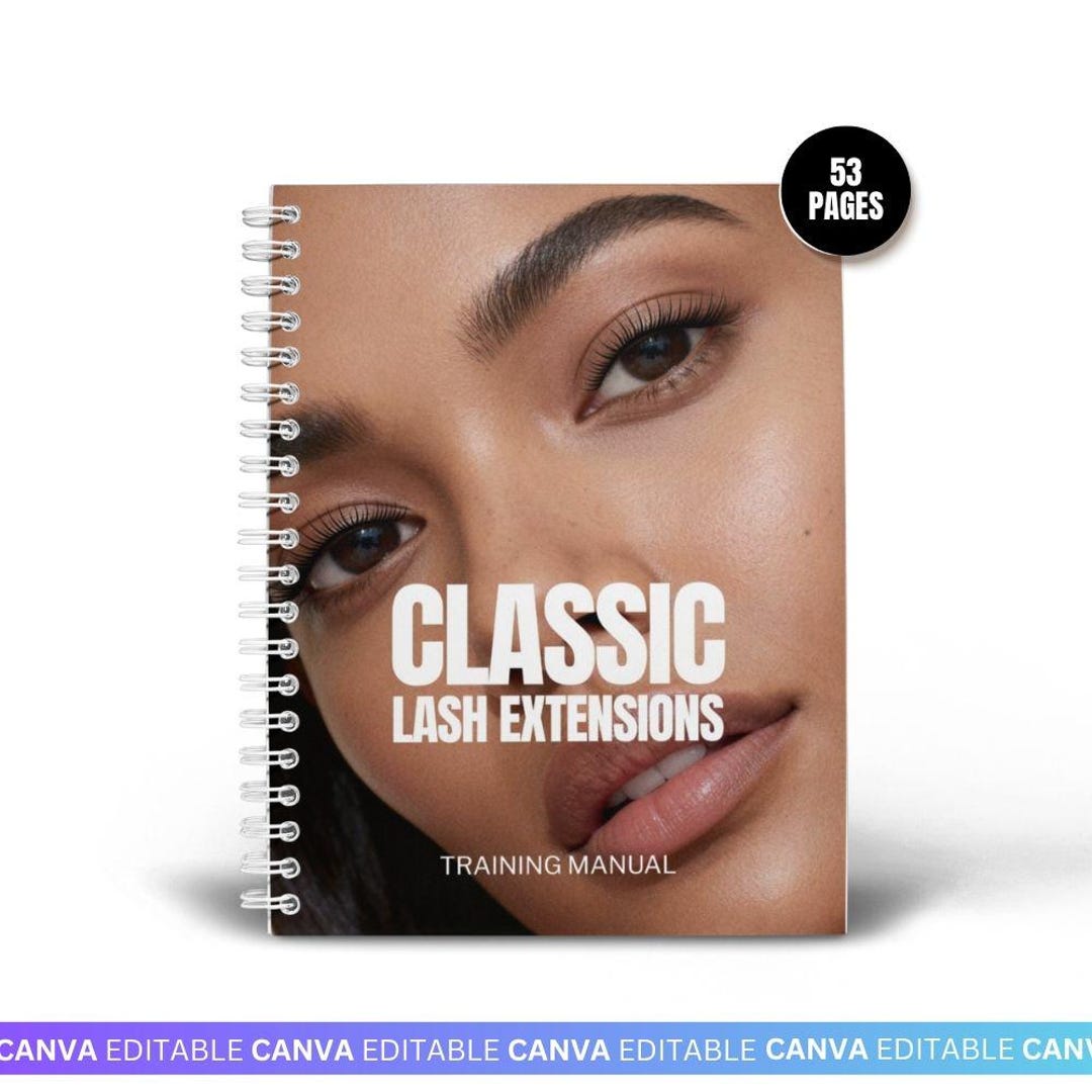 Classic Lash Extension Training Manual Canva Editable | Lash Course ...