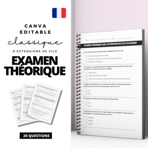 French Classic Lash Wimpernexamen für Studenten zur Zertifizierung. Bearbeitbar Theory Exam. Wimpern Test. Lash Quiz für Schüler und Tutoren