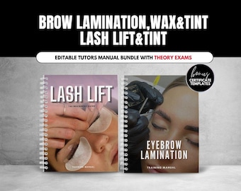 Brow Lamination Training Manual, Lash Lift & Tint,Brow Wax Guide,Editable Brow Manual,Theory Exam, Certificate Template,Lash Educator Bundle