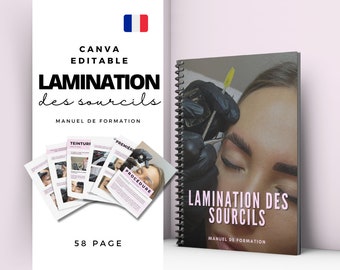 French Brow Lamination Training manual, Editable Brow Lami,Wax and Tint Guide, Eyebrows. Editable Template,Eyebrow Lamination,Theory exam