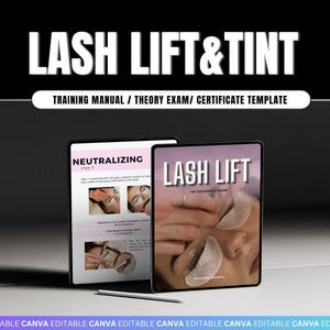 Lash Lift und Tint Training Anleitung | Bearbeitbarer Kursleitfaden, Theoretische Prüfung, Zertifikatsvorlage |Druckbare Lash Lift eBook PDF|Lash Lift Guide