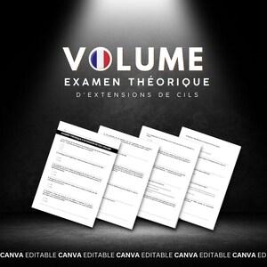 Französische Volumen-Lash-Theorie-Prüfung für Studenten, Anfänger, Tutoren, Trainer, Lash-Quiz, bearbeitbarer Lash-Verlängerungstest zur Zertifizierung