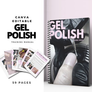 Gel Polish Manicure Training manual for Nail Technicians,Trainers.Editable Nail Guide.Nail Art.Theory exam.Printable Ebook Template