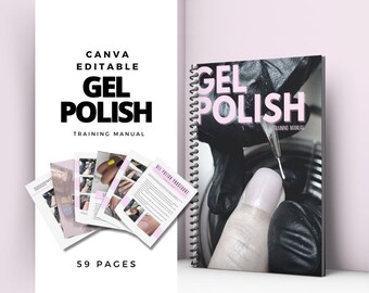 Gel Polish Manicure Training manual for Nail Technicians,Trainers.Editable Nail Guide.Nail Art.Theory exam.Printable Ebook Template