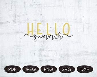 Hello Summer SVG, Summer Shirt Sublimation, Summer PNG Files, Summer Cricut Designs, Summertime SVG Cut File, Hello Summer Cut File