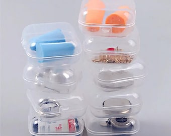 Mini Boxes Transparent Plastic Jewellery | Storage Case | Finishing Container Packaging Storage | Box for Earrings Rings