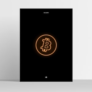 Bitcoin Neon Art | Bitcoin Art | Bitcoin Poster | Bitcoin Logo | Btc | Bitcoin Print | Cryptocurrency Wall Art | Neon Sign | Crypto Art