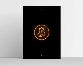 Bitcoin Neon Art | Bitcoin Art | Bitcoin Poster | Bitcoin Logo | Btc | Bitcoin Print | Cryptocurrency Wall Art | Neon Sign | Crypto Art