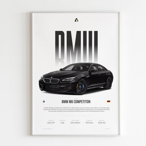BMW M6 | Supercar Poster | Car Enthusiast | Hyper Car Poster | Digital Download | BMW Canvas | Garage Decor | Room Art