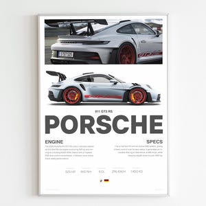 Porsche 911 GT3 RS Poster | Supercar Wall Art | Automotive Art Print | Car Enthusiast Gift | Luxury Garage Decor | Porsche Art Print