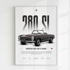 MERCEDES 280SL | Vintage Wall Art | 1967 Benz | Mercedes Poster | Car Art | Office Decor | Coupe | Digital Download