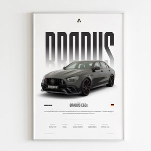 BRABUS E63s | Mercedes E63 AMG Poster | Sports Car | Luxury Wall Art | Brabus Print | German Auto Canvas | Gifts for him