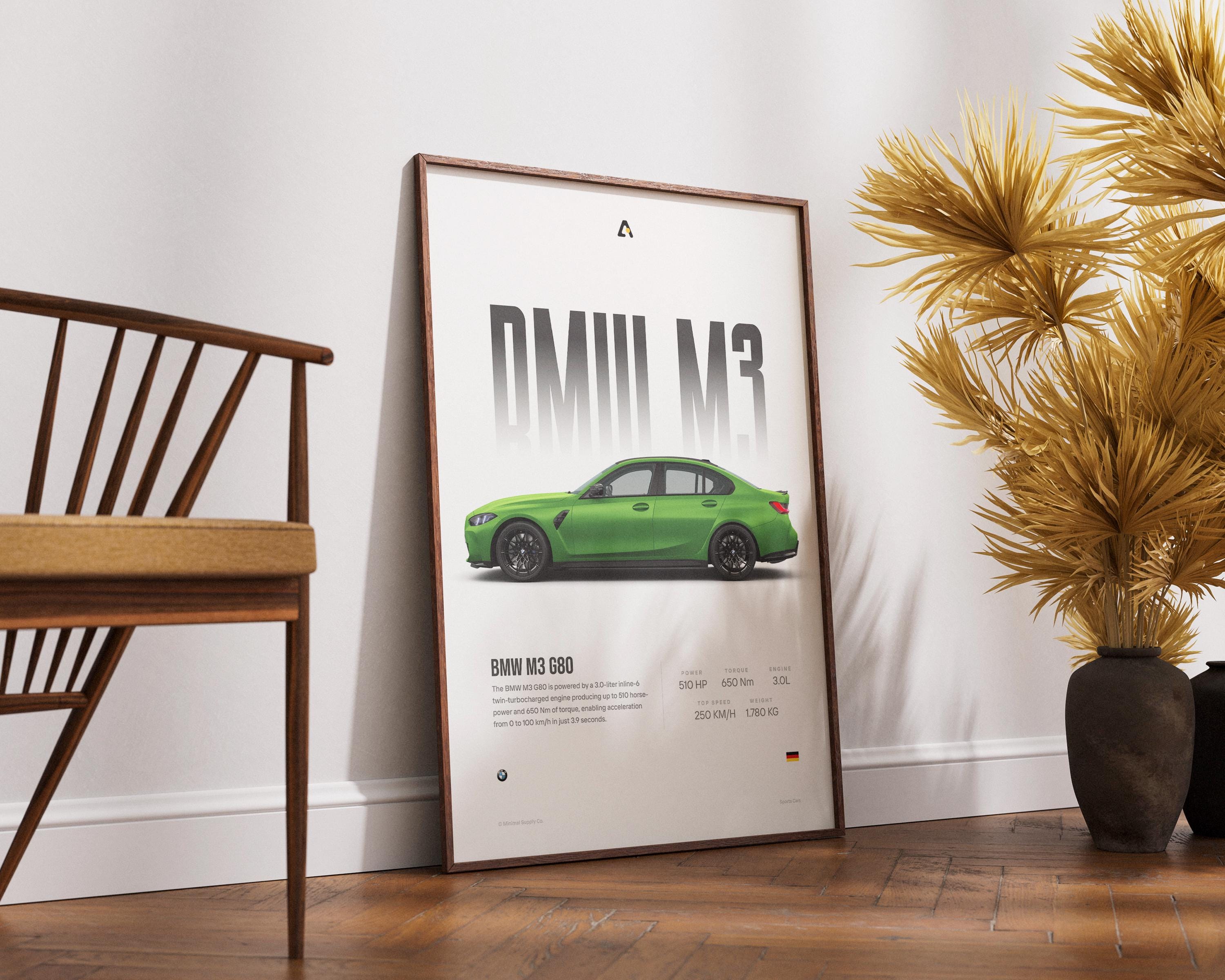 BMW M3 G80 Poster | Performance Car Wall Art | Gift for Him | Modern ...