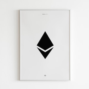 Ethereum Crypto Art | Cryptocurrency ETH | Blockchain Poster | Ethereum Canvas Print | Crypto Wall Art | Investor Gifts | Crypto Print