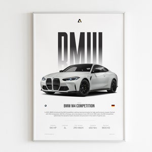 BMW M4 Competition | Supercar Wall Art | 2023 M4 BMW | BMW Poster | Car Photography | Office Decor | Boys Room Canvas | Digital Download