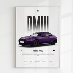 BMW M2 Coupe | Sports Car Wall Art | German Car | BMW Wall Art | M2 Affiche | Garage Decor | German Sports Car | Digital Download
