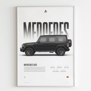 Mercedes G63 Poster | Iconic Luxury SUV Wall Art | Gift For Him | Garage Decor | Automotive Print | Car Enthusiast Wall Art