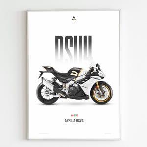 Aprilia RSV4 Poster | Italian Sportbike Wall Art | RSV4 Print | Motorcycle Poster | Garage Decor | Biker Gift | Moto Wall Art