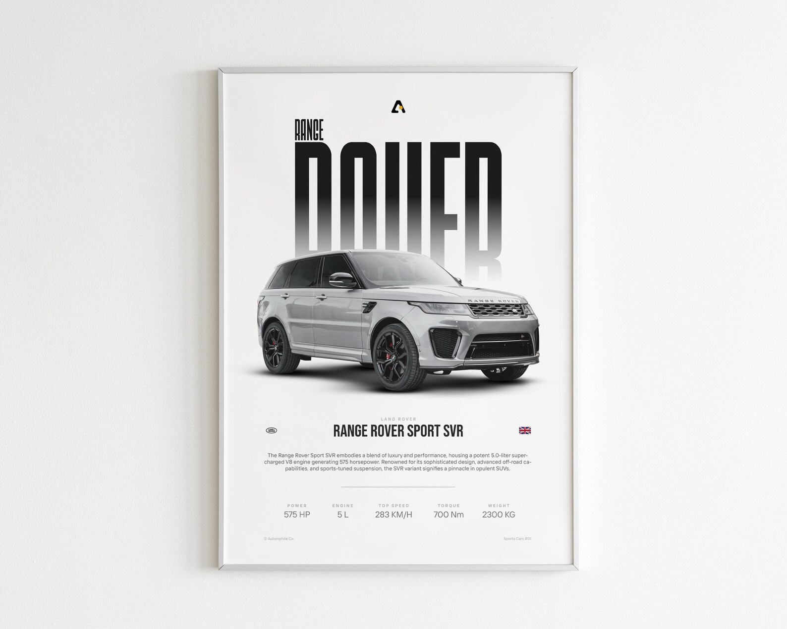 Car Post Rang Rover Design RANGE ROVER SPORT | Luxury Car Poster | Svr Range Rover Affiche ...