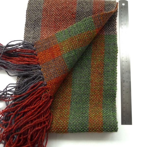 Wool scarf Hand woven Eco farm sheep British farmed Spun Dyed and woven pure wool even weave scarf Warm natural unique wrap Knitwear