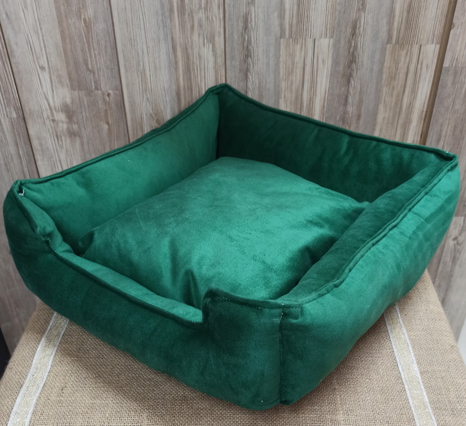 Washable cat bed / Green color soft cat lounger /Modern cat Etsy