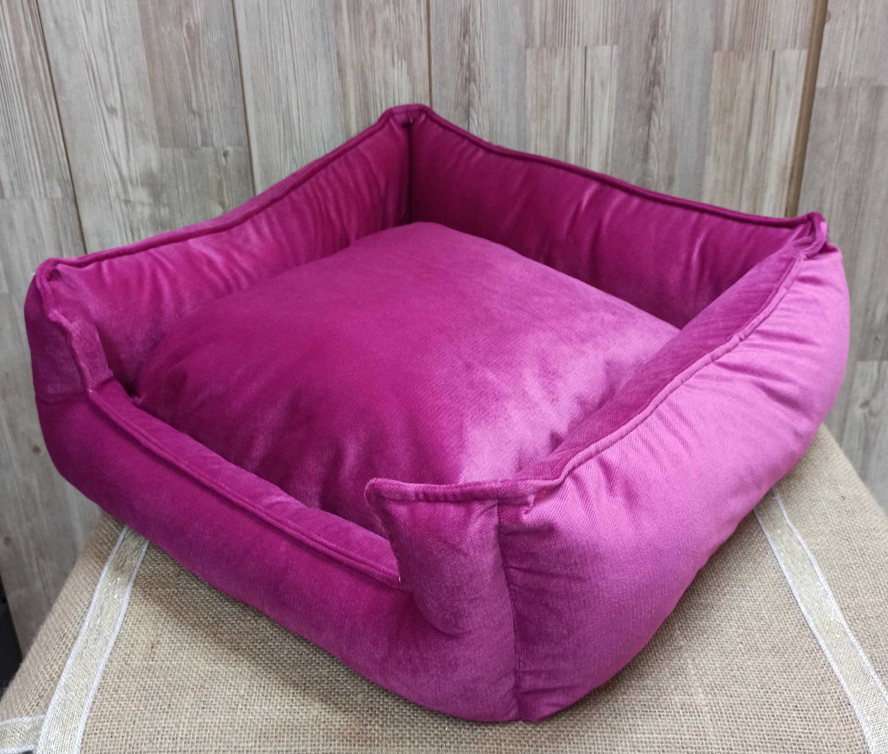 Washable cat bed / Pink color soft cat lounger /Modern cat bed Etsy