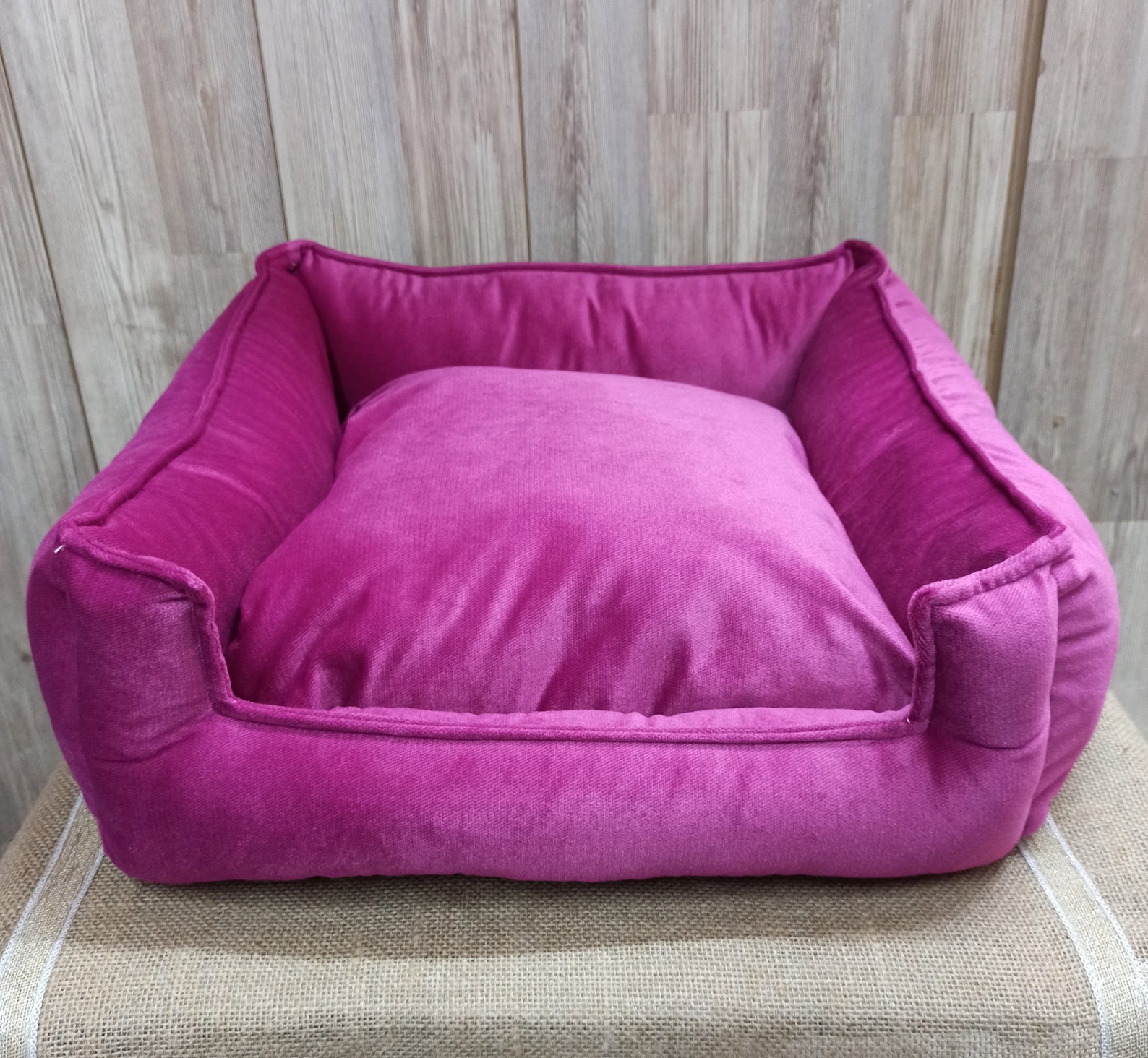 Washable cat bed / Pink color soft cat lounger /Modern cat bed Etsy