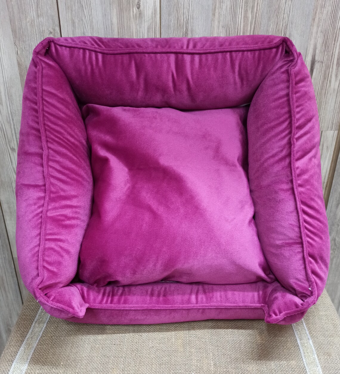 Washable cat bed / Pink color soft cat lounger /Modern cat bed Etsy