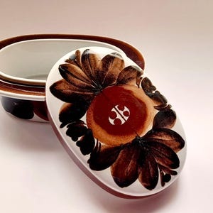 Arabia Finland ROSMARIN Hand-Painted Signed Jar With Lid Design Ulla Procopé Vintage Ceramics