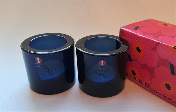 Set of 2 IITTALA KIVI 60 Mm Candle Holders Color Blueberry