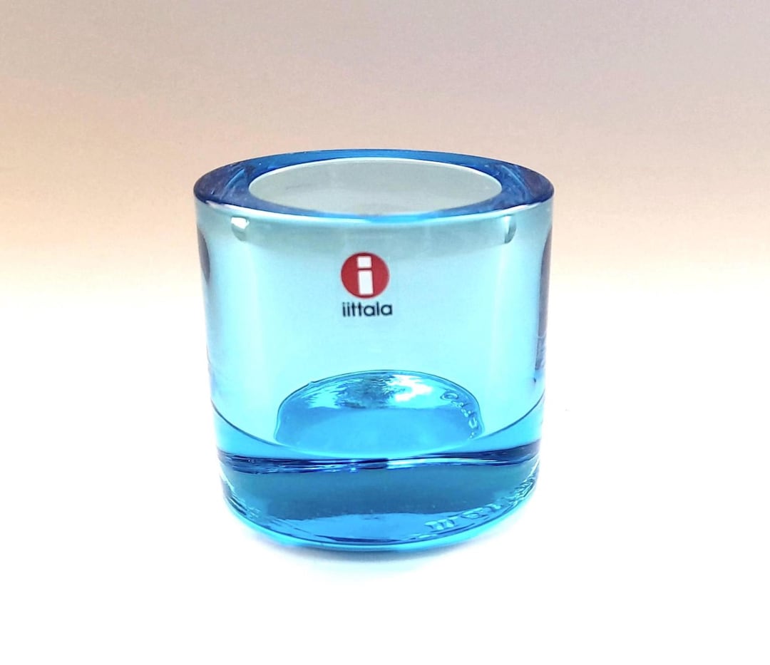 IITTALA KIVI 60 Mm Candle Holder Color Light Blue Produced