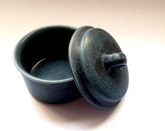 Arabia Finland RARE Blue Green RUSKA Sugar Bowl / Jar With Lid Design Ulla Procopé