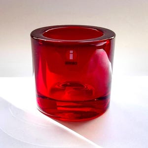 IITTALA KIVI Unused Condition 60 mm Candle Holder Votive Color Red Produced for MARIMEKKO Design Heikki Orvola Price for 1 Piece