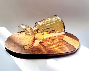Vintage Riihimaki Amber Glass Hyacinth Vase - Finnish Glass Design from the 1970s by Tamara Aladin
