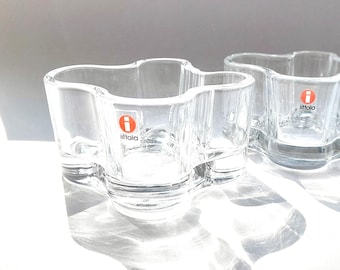 Iittala ALVAR AALTO SAVOY Bowl: Clear Finnish Glass 55mm Height