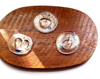 Set of 3 Nuutajarvi Finnish Glass Ornaments: Vintage Kerttu Nurminen Design