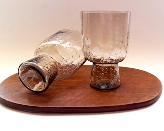 Iittala Sarjaton Tumblers: Finland Drinking Glasses, Forest Pattern Sand Color (Set of 2)