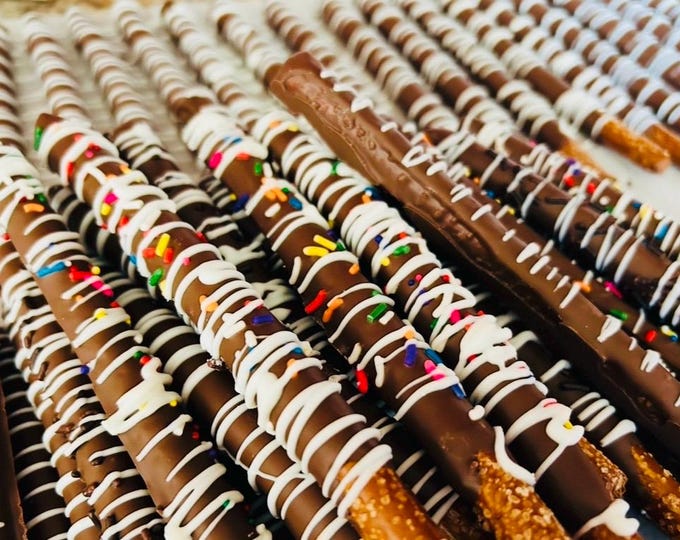 Chocolate covered Pretzel Rods-Dozen-Graduation-party favors