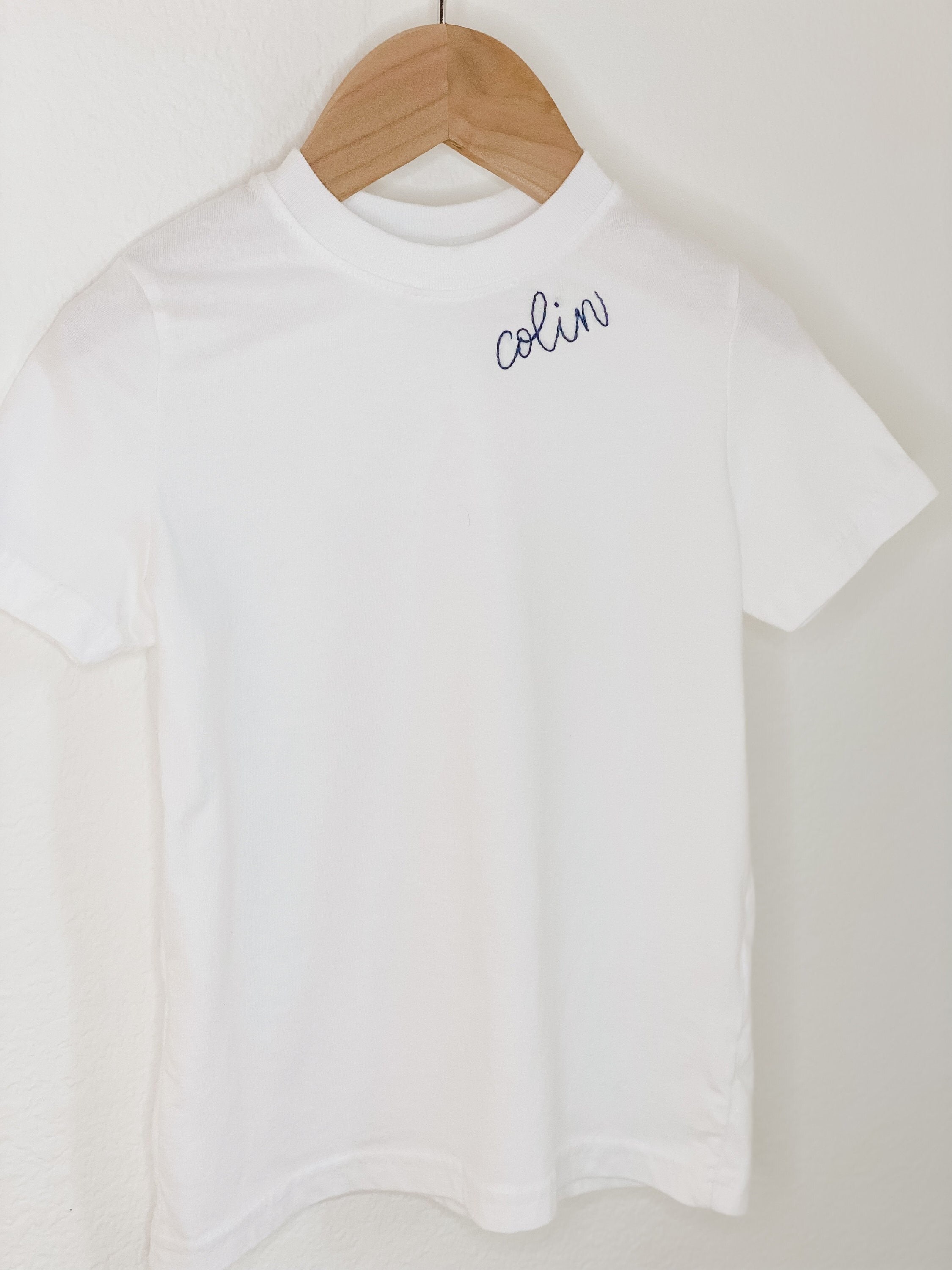 Hand Embroidered Name Shirt Custom Name Collar Shirt Kid - Etsy Hand Embroidered Name Shirt Custom Name Collar Shirt Kid - Etsy