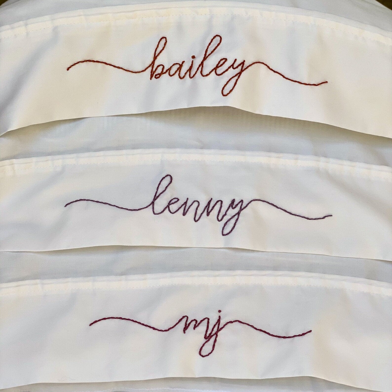Hand Embroidered Pillowcase Set Two Custom Embroidered Etsy