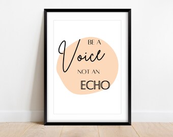Wooden Sign White be a voice not an echo Wall Picture Holding Cushion Wooden Wall Slogan NEW