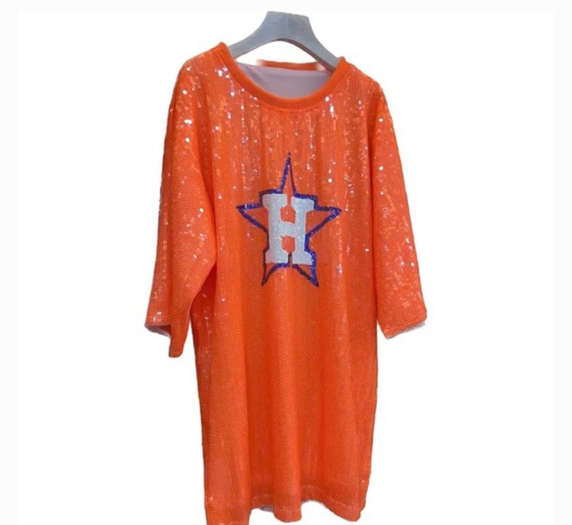 Houston Astros Jersey Bling Rhinestone T-shirt V-neck