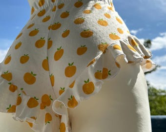 Katoenen slaapshort met ruches voor dames – Schattige pyjamashort, valentijnscadeau voor haar