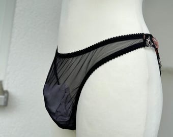 Men’s See Through panties, Black Sheer Mesh Lingerie, See Through Underwear Mens , Mens Sheer Underware, sheer underwear for men, Mens Lace