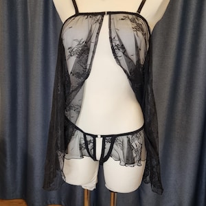 Doorzichtige nachtjapon kant, babydolljurk, transparante nachtjapon, doorzichtige nachtjurk, luxe nachtjapon, Valentijnsdagcadeau voor haar, kanten gewaad