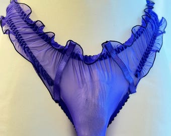 Braguitas de malla para hombre, parte inferior de bikini para hombre, sissy HECHO A MANO, bragas de tallas grandes, ropa interior de lencería para hombre, bragas gay, malla