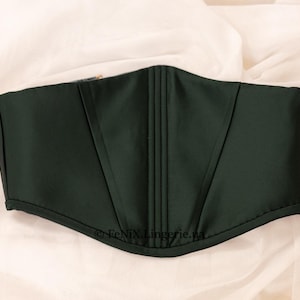 Corset belt Green, underbust belt, Double-sided corset belt, romantic belt, luxury belt , costume corset belt, embroidered underbust corset,