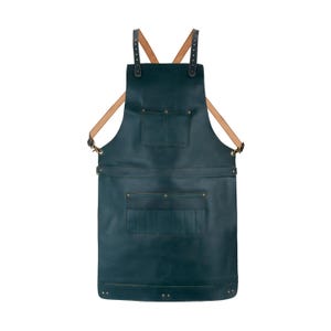 Premium Full Grain Leather Apron – Green | Grill, Woodwork, Crafts Chef, Chef, BBQ, Workshop, Barista, Barber, Christmas gift for him..