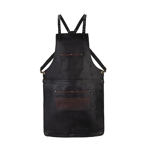 Premium Full Grain Leather Apron –  Black | Chef, BBQ, Workshop, Barista, Grill, Woodwork, Crafts Chef, Barber, Christmas gift for him..